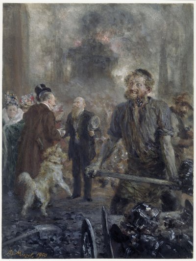 Visit to the Iron Rolling Mill (In Memory of the 25-Year Partnership of Eduard Arnhold with the Coal Company Caesar Wollheim on January 1, 1900) by Adolph Menzel