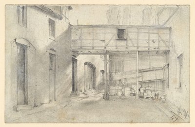 View into a Courtyard by Adolph Menzel