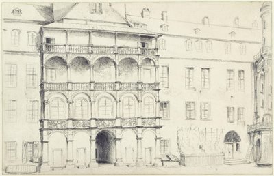 The North Side of the Great Castle Courtyard in Dresden by Adolph Menzel