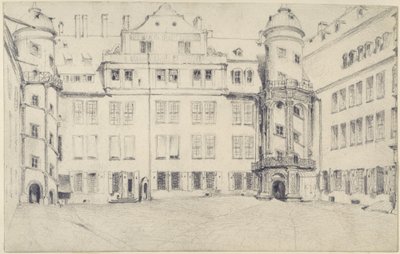 The West Side of the Great Castle Courtyard in Dresden by Adolph Menzel