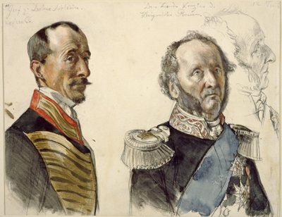 Dr. von Zander and Count zu Dohna-Schlodien. Study for the Painting "Coronation of Wilhelm I in Königsberg" by Adolph Menzel