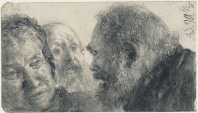 Three Heads by Adolph Menzel
