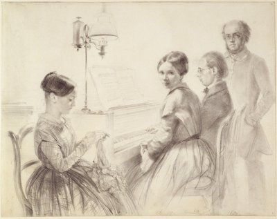 Family at the Piano by Adolph Menzel