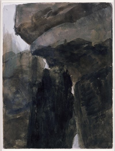Rock Formation (Saxon Switzerland?) by Adolph Menzel