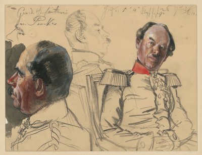 General of the Infantry Eduard von Peucker, Portrait Studies for "The Coronation of Wilhelm I in Königsberg" by Adolph Menzel