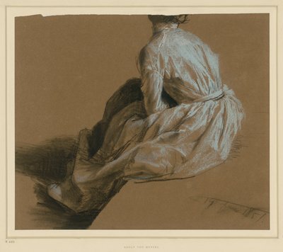 Study of a Seated Lady from the Back by Adolph Menzel