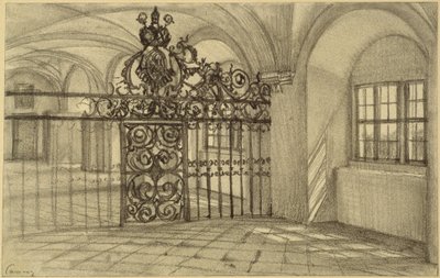Vaulted Hall in the Monastery at Kamenz by Adolph Menzel