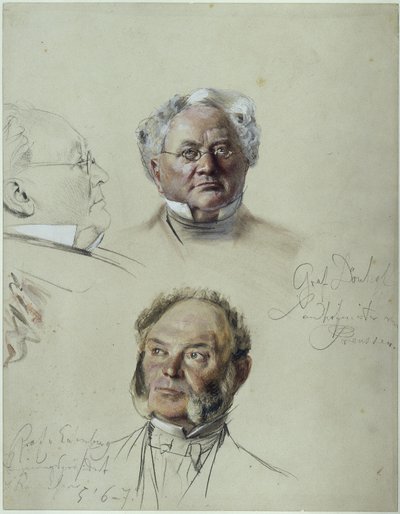 Count Eulenburg and Count Dönhoff. Study for the painting "Coronation of Wilhelm I in Königsberg" by Adolph Menzel