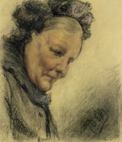 Head of an Old Lady by Adolph Menzel