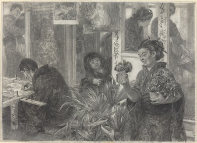 Japanese Artist at Work by Adolph Menzel
