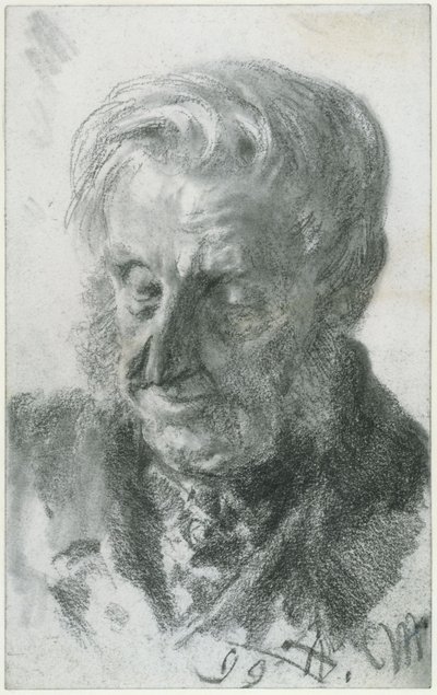 Head of an Old Man by Adolph Menzel
