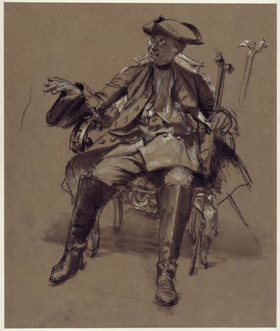 Model Study of Frederick I in the Armchair by Adolph Menzel