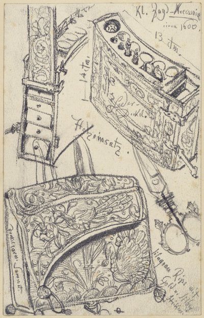 Cartridge Bag with Travel Pharmacy for the Hunting Saddle of Elector Johann Georg I of Saxony from the Year 1618, Historical Museum, Dresden by Adolph Menzel