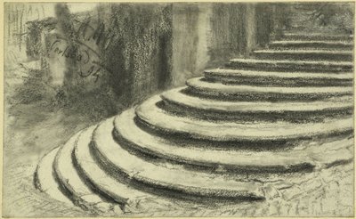 Portal Stairs of the Maria Magdalene Church in Karlsbad by Adolph Menzel
