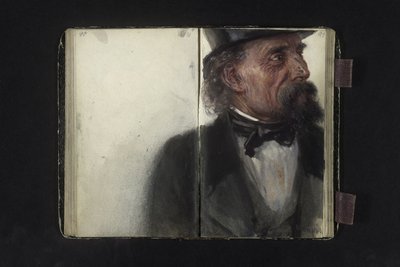 Portrait of a Man with Top Hat by Adolph Menzel