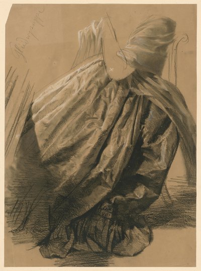 Dress of a Lady Sitting to the Left, Study for "The Disturbance" by Adolph Menzel