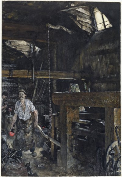 Forge in Gastein by Adolph Menzel