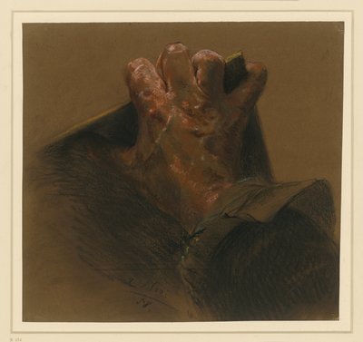 Study of a Male Right Hand Grasping the Edges of a Plate by Adolph Menzel