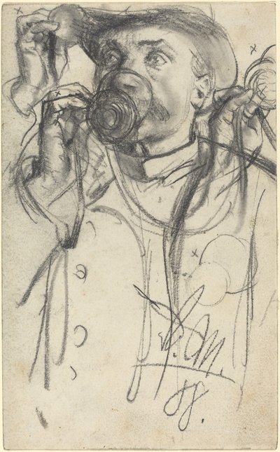 Studies of a Man Drinking by Adolph Menzel