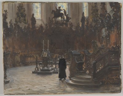 The Choirstalls in the Mainz Cathedral by Adolph Menzel