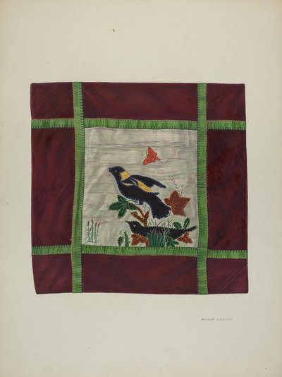 Applique Coverlet (detail) by Adolph Opstad