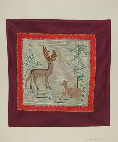 Applique Coverlet (Detail) by Adolph Opstad