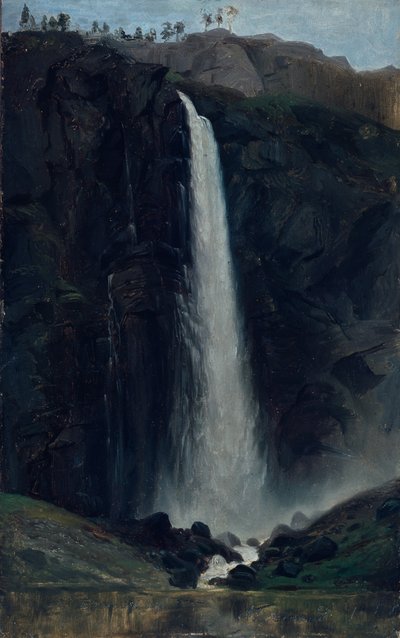 Feigum Waterfall by Adolph Tidemand