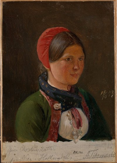 Girl from Hallingdal by Adolph Tidemand