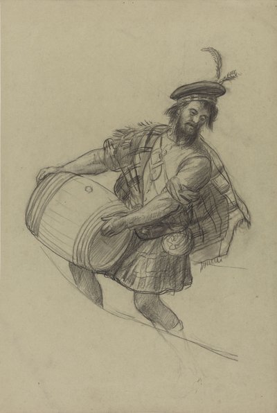 Landsknecht with Barrel in Arms by Adolph Tidemand