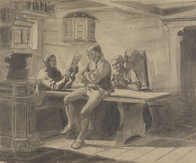 Man Reading to Wife and Man by Adolph Tidemand