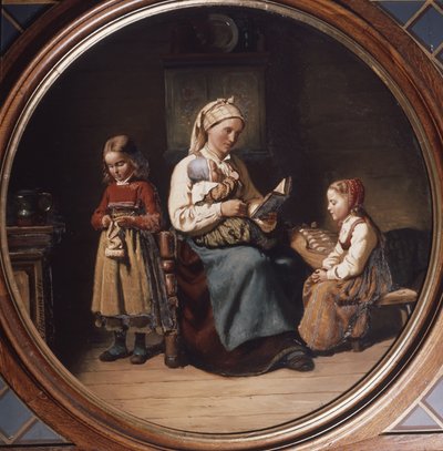 Mother Teaching by Adolph Tidemand