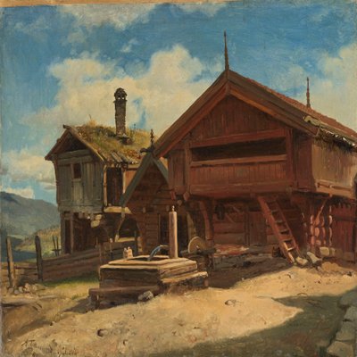 The Farm Gulsvik in Hallingdal by Adolph Tidemand