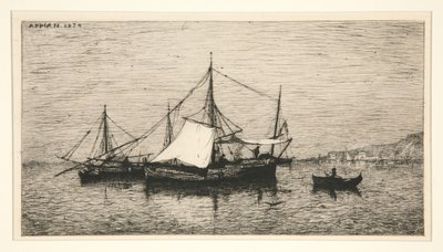 Coastal Barges (Coasts of Italy) by Adolphe Appian