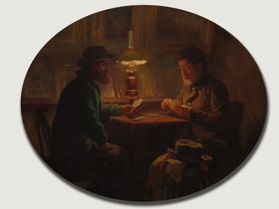 Card Game at le Père Martin, 1859 by Adolphe Felix Cals