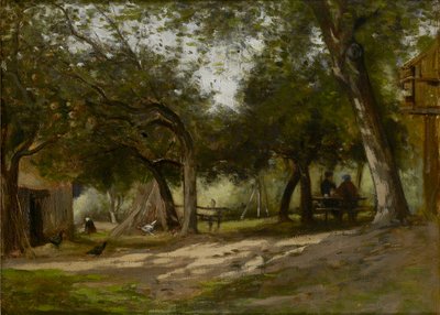 Landscape with a Farmyard by Adolphe Felix Cals