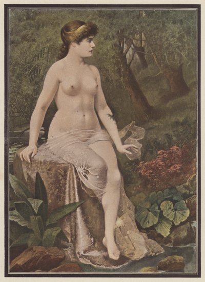 Woman Sitting in the Countryside by Adolphe Frederic Lejeune