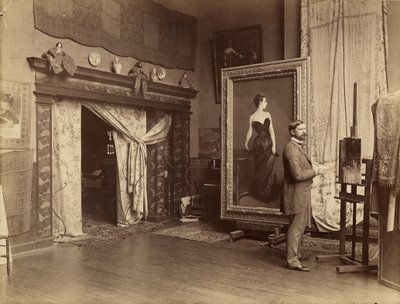 John Singer Sargent in Atelier by Adolphe Giraudon