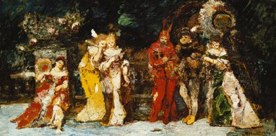 Characters on a Deck with Faust and Mephisto by Adolphe Joseph Thomas Monticelli