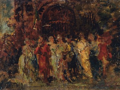 Wedding Procession by Adolphe Joseph Thomas Monticelli