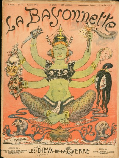 Cover of “La Baionnette”, Satirical in Colors by Adolphe Leon Willette