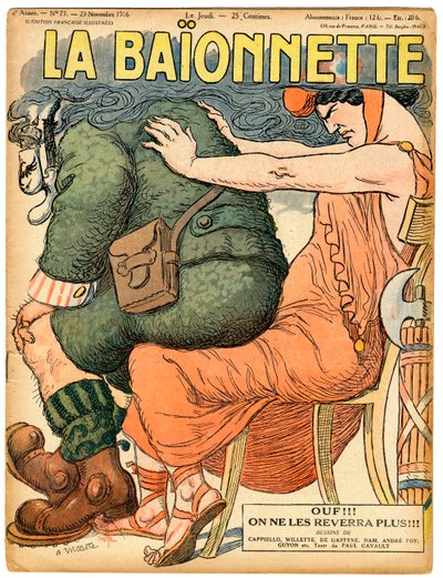 Cover of La Baionnette, Satirical in Colors by Adolphe Leon Willette