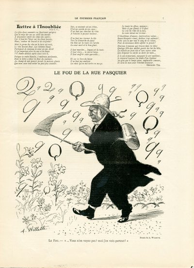 Le Courrier français, number 10, Satirical in B & W by Adolphe Leon Willette