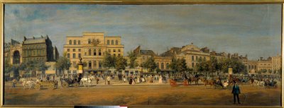 Transformations of Paris under the Second Empire, Haussmann Paris: General View of the Theatres of the Boulevard du Temple before the Piercing of the Boulevard Prince Eugene by Adolphe Martial Potemont