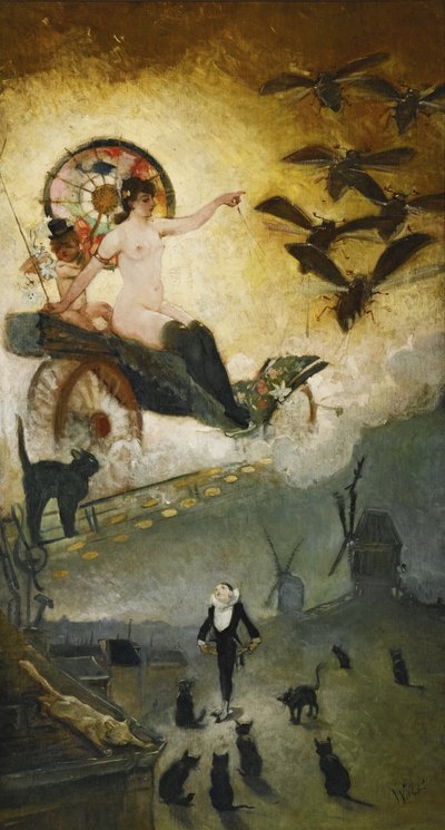 Farewell to the Nineteenth Century. Design for the Decoration of the Cabaret Venue Le Chat Noir by Adolphe Leon Willette
