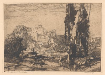 Romantic Landscape by Adriaan J. van 