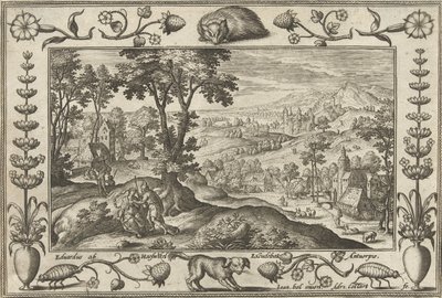 Judah and Tamar (series title: Landscapes with Biblical, Mythological Scenes, and Hunting Scenes) by Adriaen Collaert
