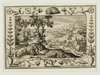 Judah and Tamar, from Landscapes with Old and New Testament Scenes and Hunting Scenes by Adriaen Collaert