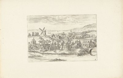 Landscape with a River and a Windmill by Adriaen Collaert