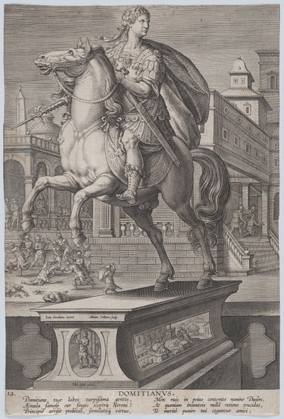 Plate 12: Equestrian Statue of Domitian, ca. 1587-89 by Adriaen Collaert
