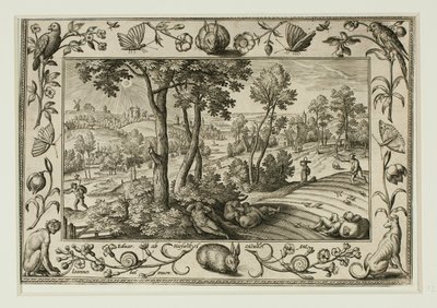 The Enemy Sowing Tares Among the Wheat, from Landscapes with Old and New Testament Scenes and Hunting Scenes by Adriaen Collaert